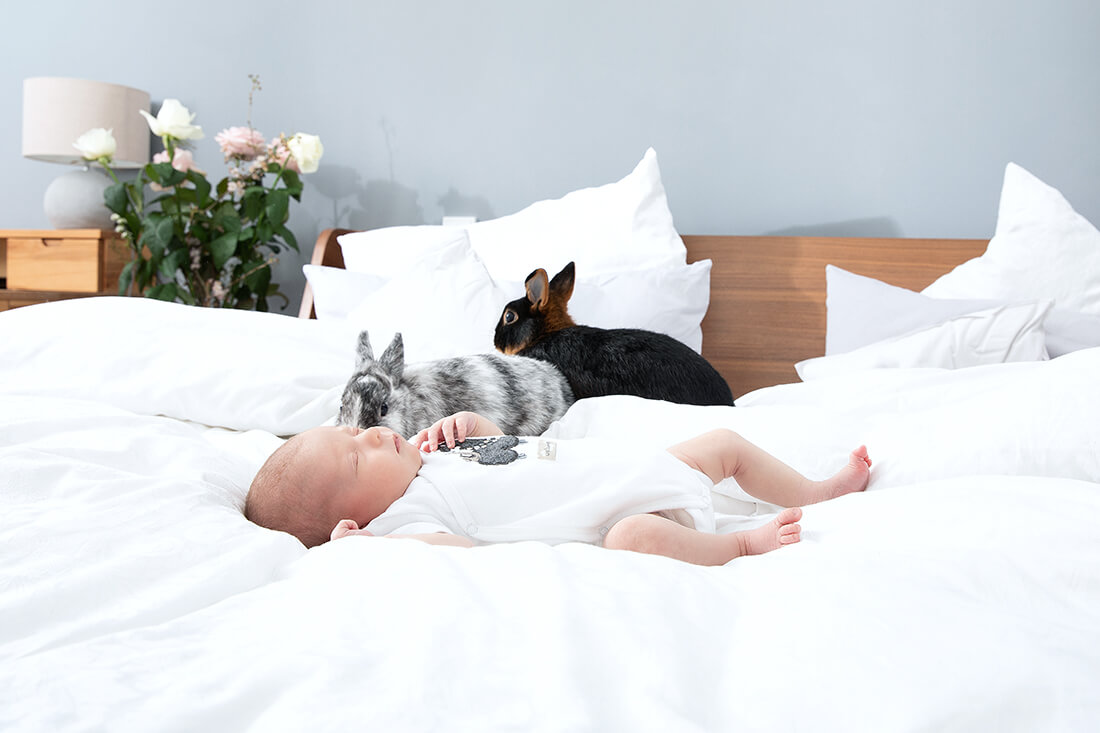 Baby mit Kaninchen © Miriam Ellerbrake / Little Monkey 2019